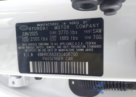 2025 Hyundai Venue Sel z USA, uszkodzony, nr VIN KMHRC8A3XSU408700